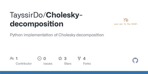 GitHub - TayssirDo/Cholesky-decomposition: Python implementation of Cholesky decomposition