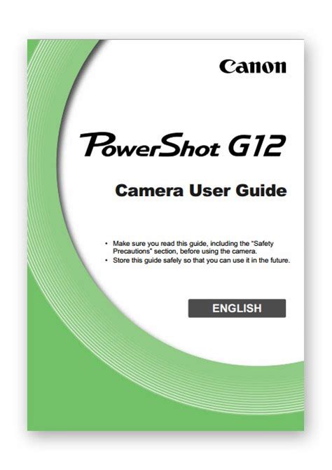 Canon G12 Manual. Free PDF Download of G12 Camera Instruction Booklet