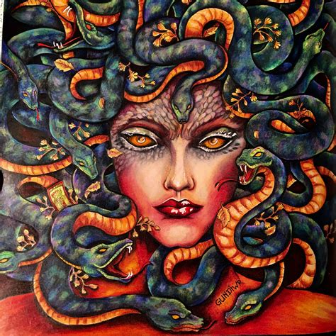 Medusa, Mythomorphia, Kerby Rosanes, colored by @gundiwr | Раскраски, Рисунки, Рисунки девушки