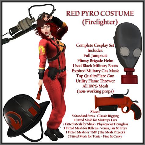 Second Life Marketplace - [umbrella] Red Pyro Cosplay Firefighter ...