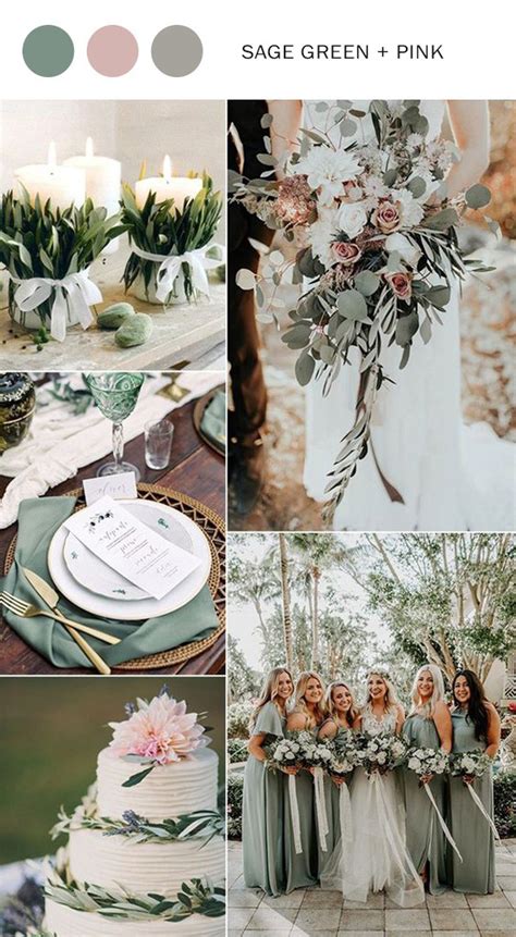 sage green and pink wedding color ideas for 2021 - EmmaLovesWeddings