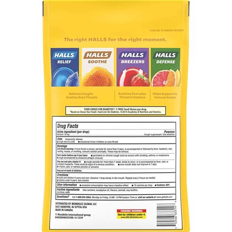 Halls Smooth Relief Sugar Free Honey Lemon Cough Drops - 180 Count ...