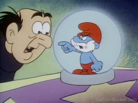 Papa Smurf Looking Angry At Gargamel