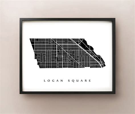 Logan Square Map Chicago Neighbourhood Art Print - Etsy