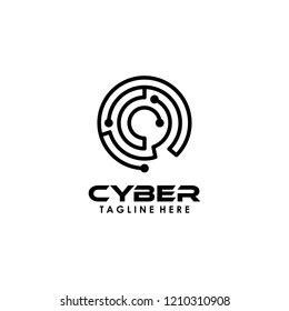 Cyber Logo Design Vector Template Stock Vector (Royalty Free) 1210310908 | Shutterstock