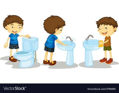 Boy and toilet Royalty Free Vector Image - VectorStock