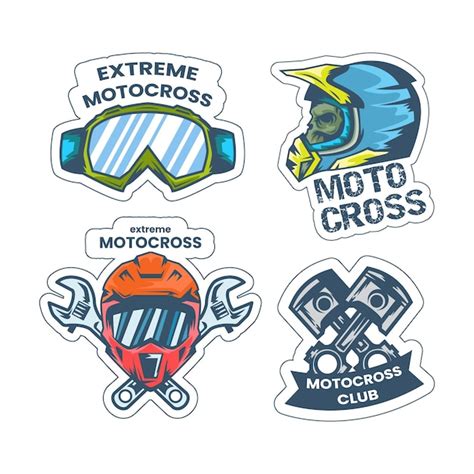 Free Vector | Motocross logo template set