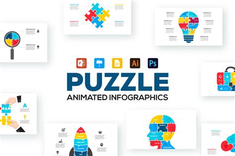 Puzzle Animated Infographics templates | Creative Market