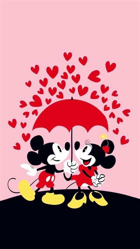 Minnie And Mickey Mouse Love Wallpaper