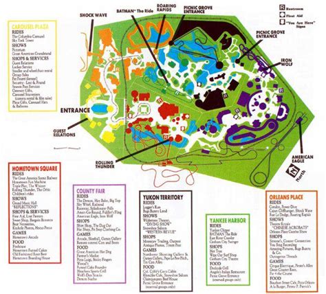 Six Flags Great America Map 1992 | Theme Park Brochures