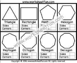 Corners and Sides – Polygons – Triangle, Rectangle, Pentagon, Hexagon, Heptagon, Octagon ...