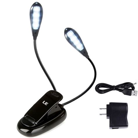 LE Rechargeable Desk Lamp, Table Lights, 8 LED Portable Music Stand Lights, Dual | eBay