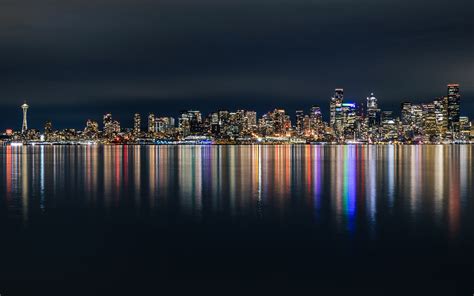 Downtown Seattle Skyline at Night Seattle Washington Photo - Etsy