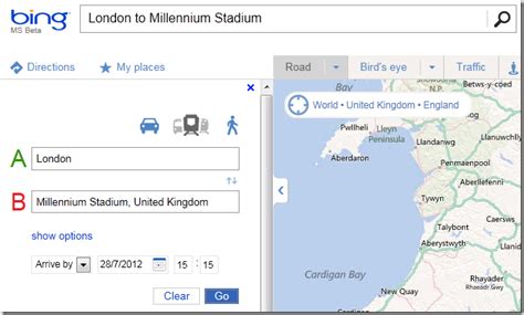 Bing Maps Expands Coverage for Transit Directions in the UK