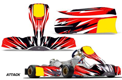 Go Kart Racing Graphics Kit Decal Sticker Wrap For Tony Kart M6 2015+ ATTACK RED - Accessories