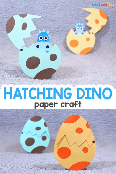 Hatching Dinosaur Paper Craft - Easy Peasy and Fun