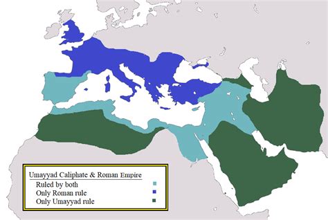 Areas ruled by Roman Empire and Umayyad Caliphate. - Maps on the Web