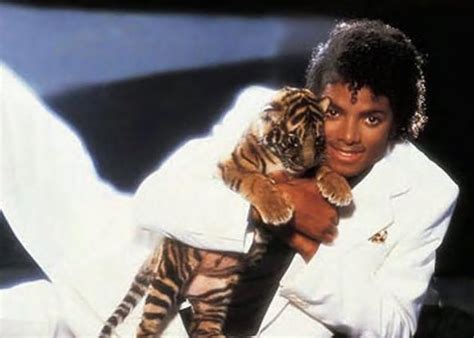 Michael Jackson hugging his tiger cub, Thriller : r/celebswiththeirpets