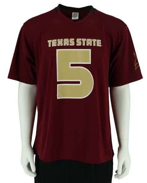 Texas State Men's #5 Maroon Replica Football Jersey - Shop Team apparel ...