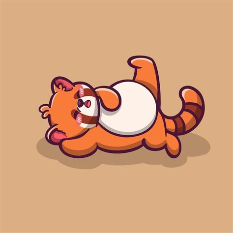 Premium Vector | Red panda sleeping