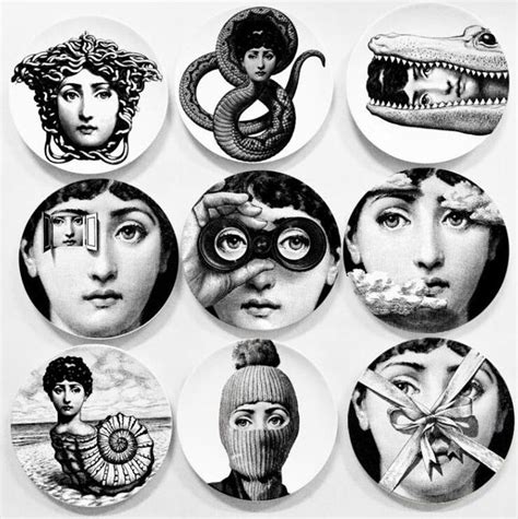 Set of 8 Decorative Ceramic Plates | Contemporary Art