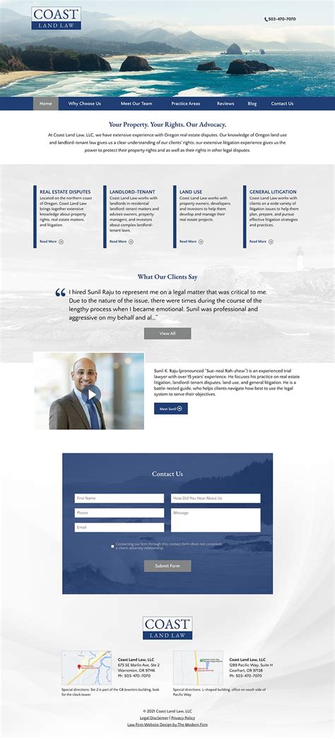 Oregon Real Estate and Land Use Attorney Website by The Modern Firm