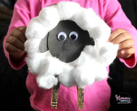Easy Printable Cotton Ball Sheep Craft for Little Kids