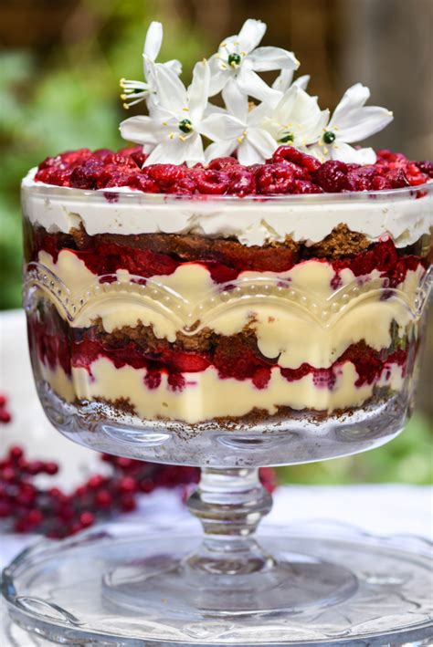 Gingerbread and Raspberry Christmas Trifle - Lisa Eats World