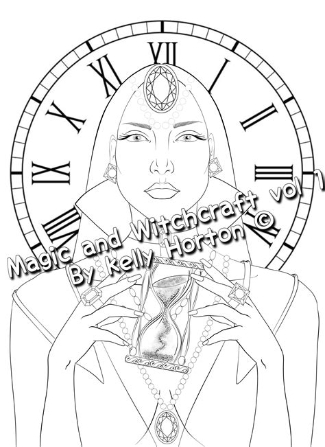 Pin on Magic and Witchcraft vol1 -An adult Greyscale and Line art colouring book
