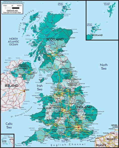 United Kingdom Political Wall Map | Maps.com.com