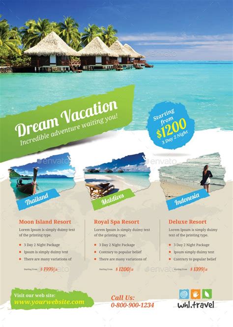 Holiday Travel & Vacation Flyer | Travel poster design, Travel brochure ...