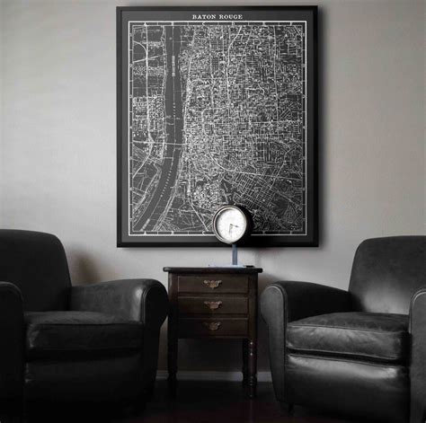 Baton Rouge Map : Vintage Baton Rouge Map Print Old Baton Rouge Map ...