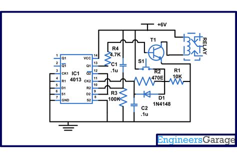 Toggle flip flop using CD4013