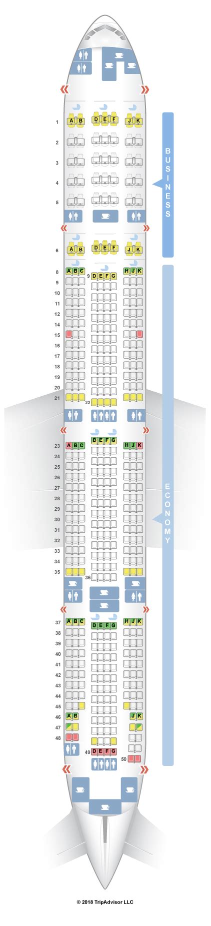 SeatGuru Seat Map Emirates Boeing 777-300ER (77W) Two Class