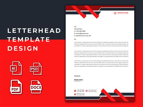 Red Creative Letterhead Template Design Design by Rasel's Design on Dribbble