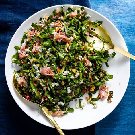 Shredded Swiss Chard Salad with Prosciutto, Basil, and Blue Cheese ...