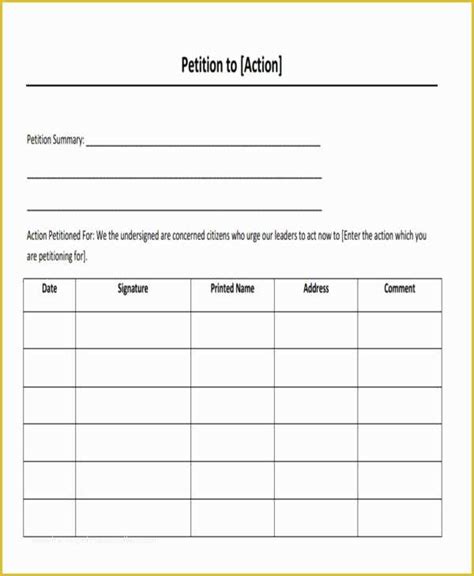 Free Template for Petition Signatures Of 6 Employee Petition – Free Sample Example format ...