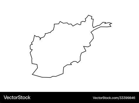 Afghanistan map outline country Royalty Free Vector Image