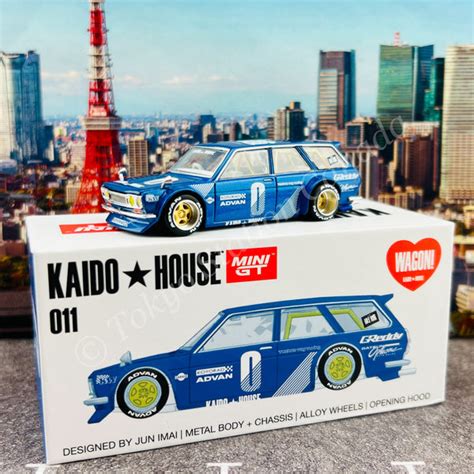 MINI GT x Kaido House 1/64 Datsun KAIDO 510 Wagon Blue LHD KHMG011 – Tokyo Station