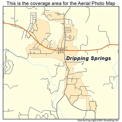 Aerial Photography Map of Dripping Springs, TX Texas