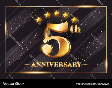 5 years anniversary celebration logo 5th Vector Image