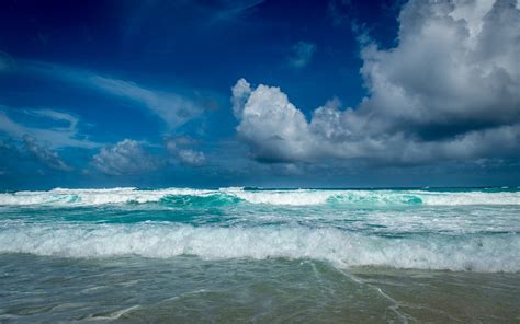 nature, Landscape, Sea, Beach, Waves, Clouds, Sky, Seychelles, Island, Tropical, Water, Blue ...