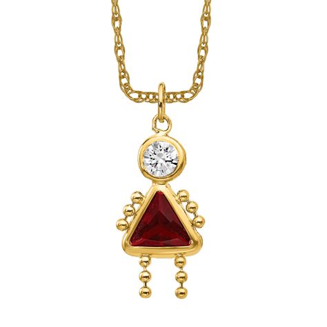 10K Yellow Gold February Girl Birthstone Necklace Charm Pendant | eBay