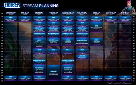 Twitch Stream Schedule Template