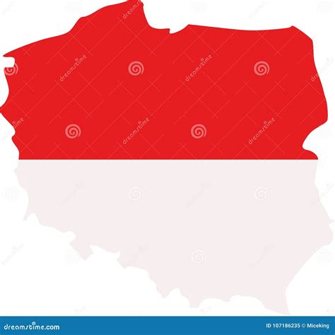 Poland map with flag stock vector. Illustration of silhouette - 107186235