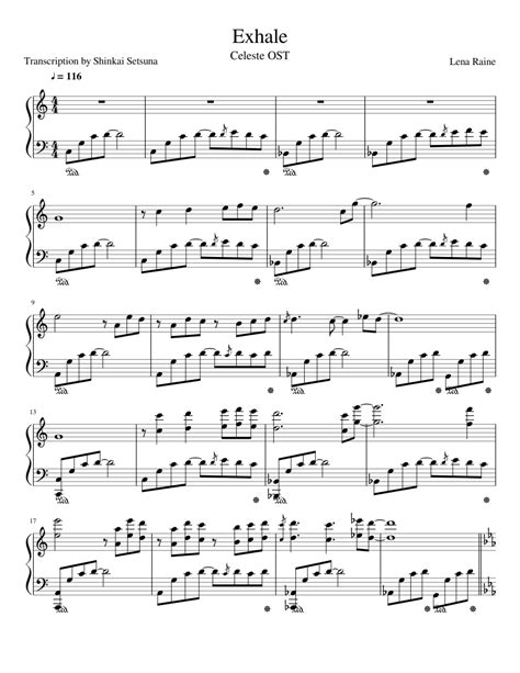 Exhale - Celeste Sheet music for Piano (Solo) | Musescore.com