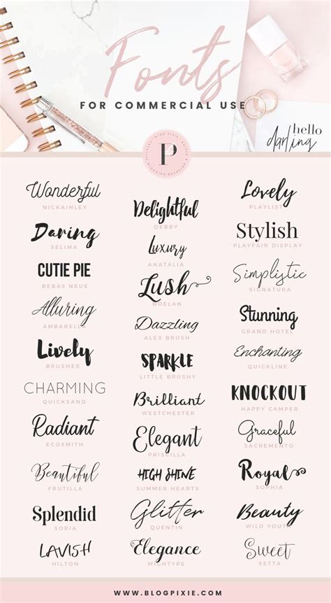 Free Fonts for Commercial Use - Download best free fonts at Blog Pixie | Free script fonts, Best ...