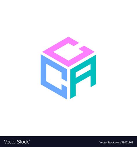 Hexagon logo with the letters cca design Vector Image