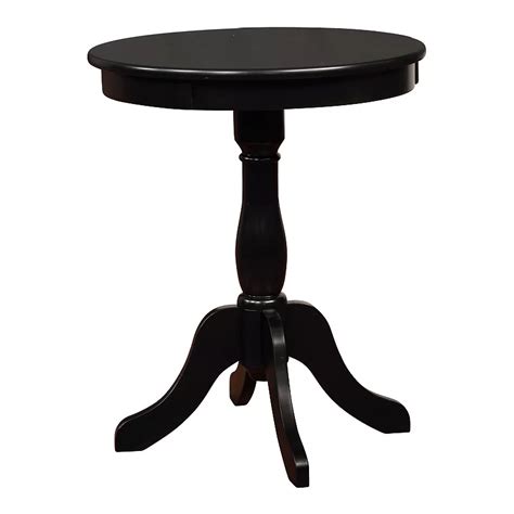 Round Pedestal End Table, Black ~ End Tables