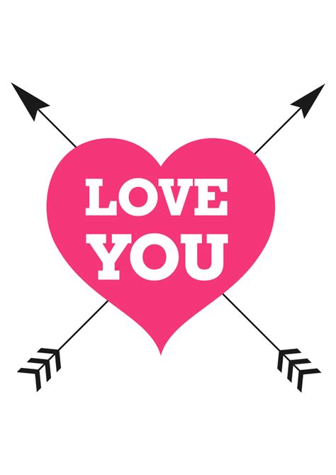 Love You Heart with Arrows Clipart Free SVG File - SVG Heart